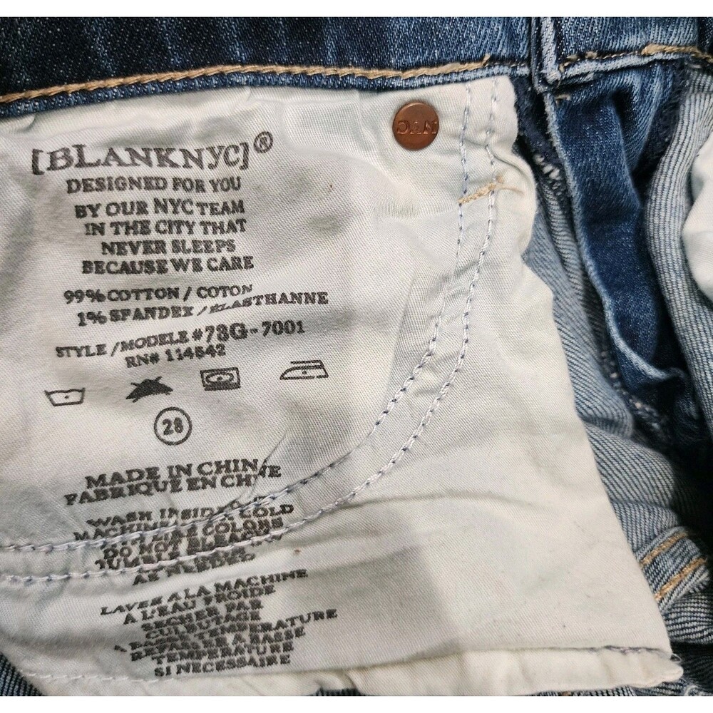 Blank NYC The Reade Jeans Women's Size 28 Distressed Blue Denim - Picture 5 of 10